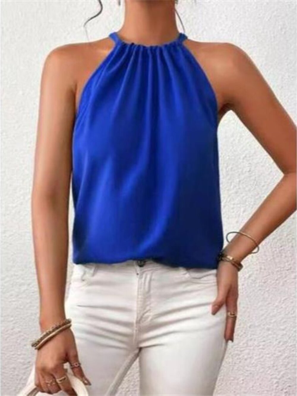 Solid Color Ruched Cami - Picture 2 of 14